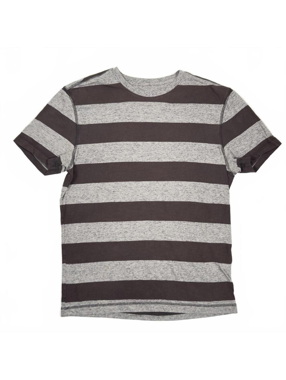 Banana Republic Slub Tee Gray Stripe Size S Soft Casual Everyday Grunge Vibes